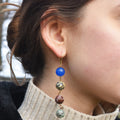 Blue Aventurine, Dalmatian Jasper, Mookaite and Sesame Jasper Yellow gold vermeil or 18k gold earrings