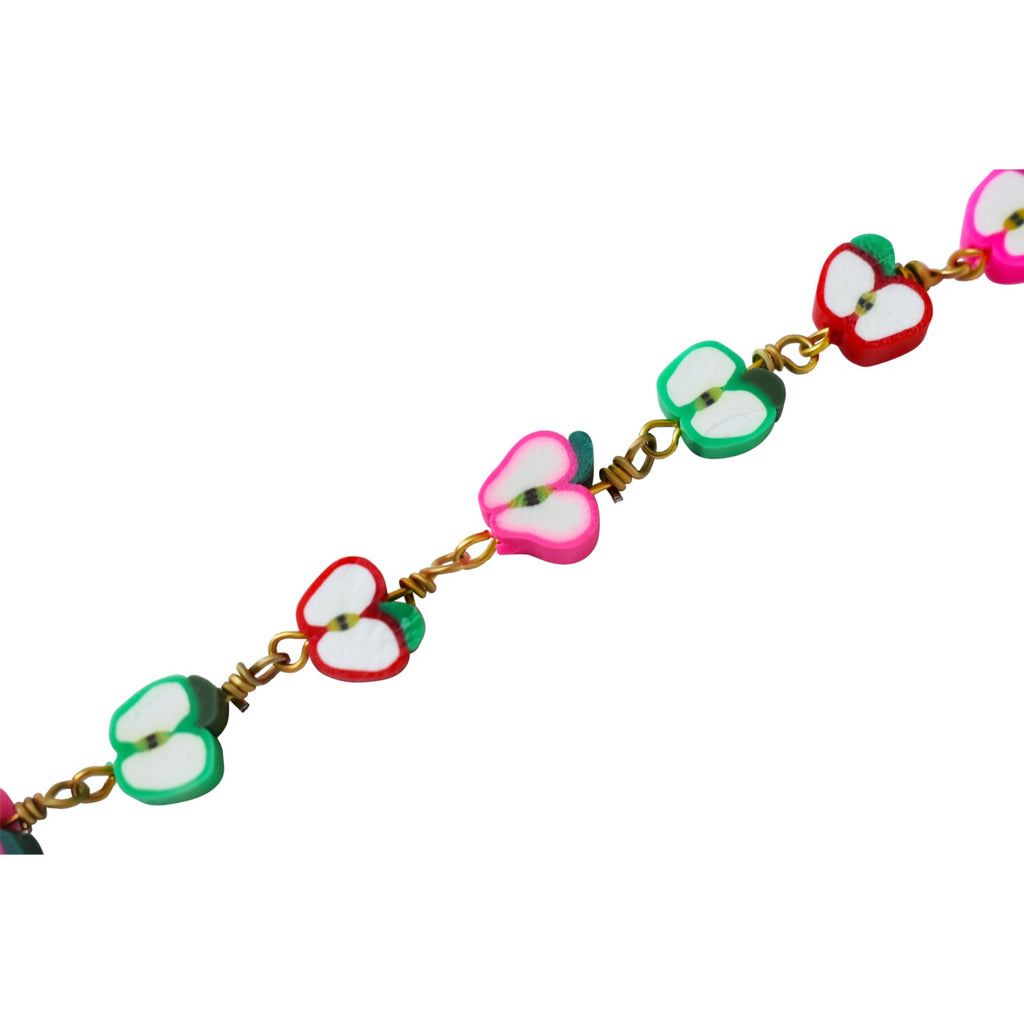 Apple Bracelet, Charm Bracelet, Beaded Bracelet