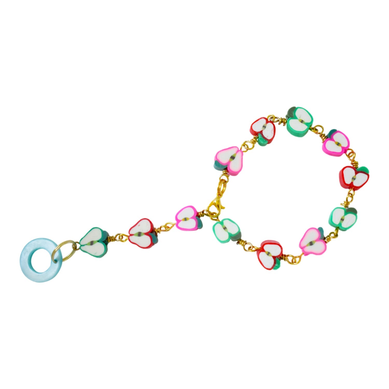 Apple Bracelet, Charm Bracelet, Beaded Bracelet
